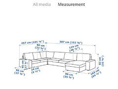 IKEA KIVIK 6-seater sofa with chaise (used) negotiable