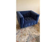 Modway Mesmer Sofa Set in Channel Tufted Navy Blue