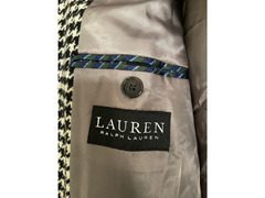 LAUREN RALPH LAUREN MENS DOUBLE BREASTED BLACK BEIGE CREAM HOUNDSTOOTH 42