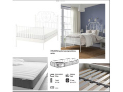 Queen size bed + bed base + mattress