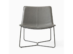 West Elm - Two Slope Leather Lounge Chairs - 6