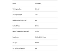 Toshiba TV 55" smart TV