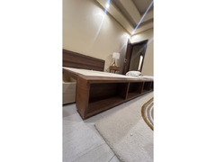 Muji king size bed like new dark walnut