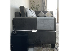 Dark Gray Velvet 4 seater sofa + L Seater for Sale