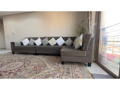 Dark Gray Velvet 4 seater sofa + L Seater for Sale