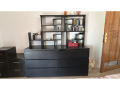 Black dresser with storage shelves – 25 KD