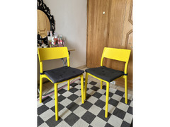 2 IKEA CHAIRS WITH CUSHIONS